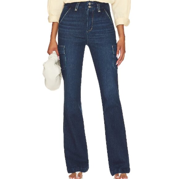 REVOLVE Denim - PAIGE BELLBOTTOM JEANS - Dion With Cargo Pockets